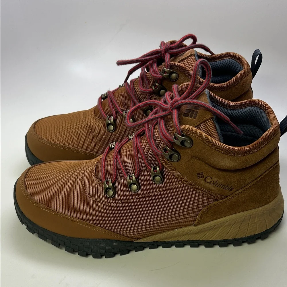 Columbia Fairbanks Mid men’s Brown Hiking Boots with‎ Red Laces